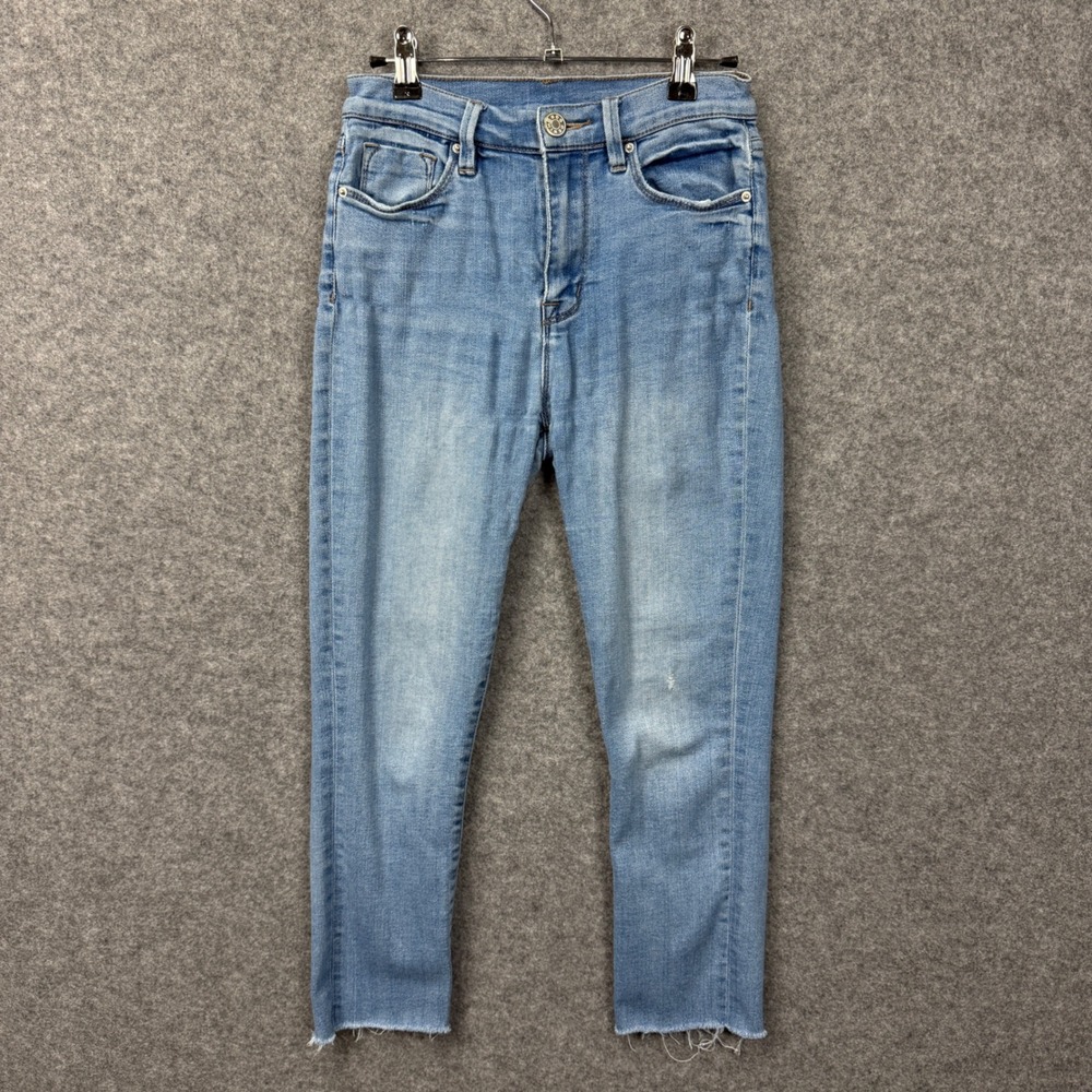 BDG Urban Outfitters High Waisted Cropped Raw Hem Jeans Light Wash Size 26‎